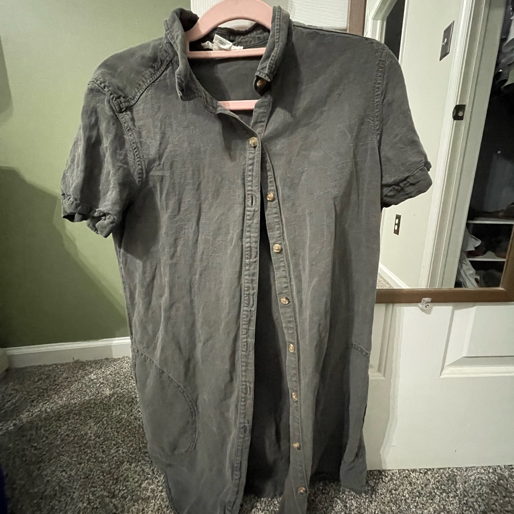 Lucky Brand Gray Short Sleeve Shirt dress